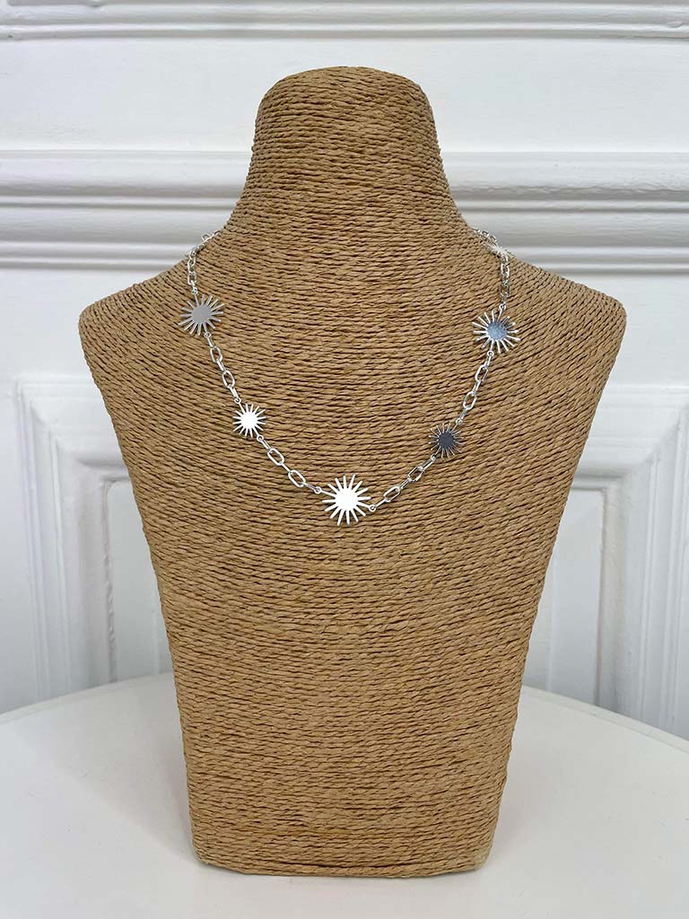 Envy Sun Short Chain Necklace - Silver