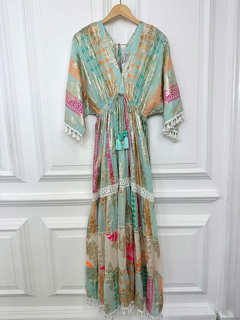 Batik Metallic Maxi - Aqua