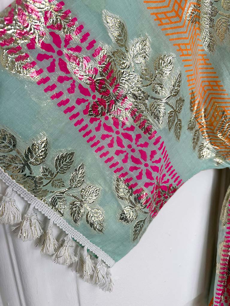 Batik Metallic Maxi - Aqua