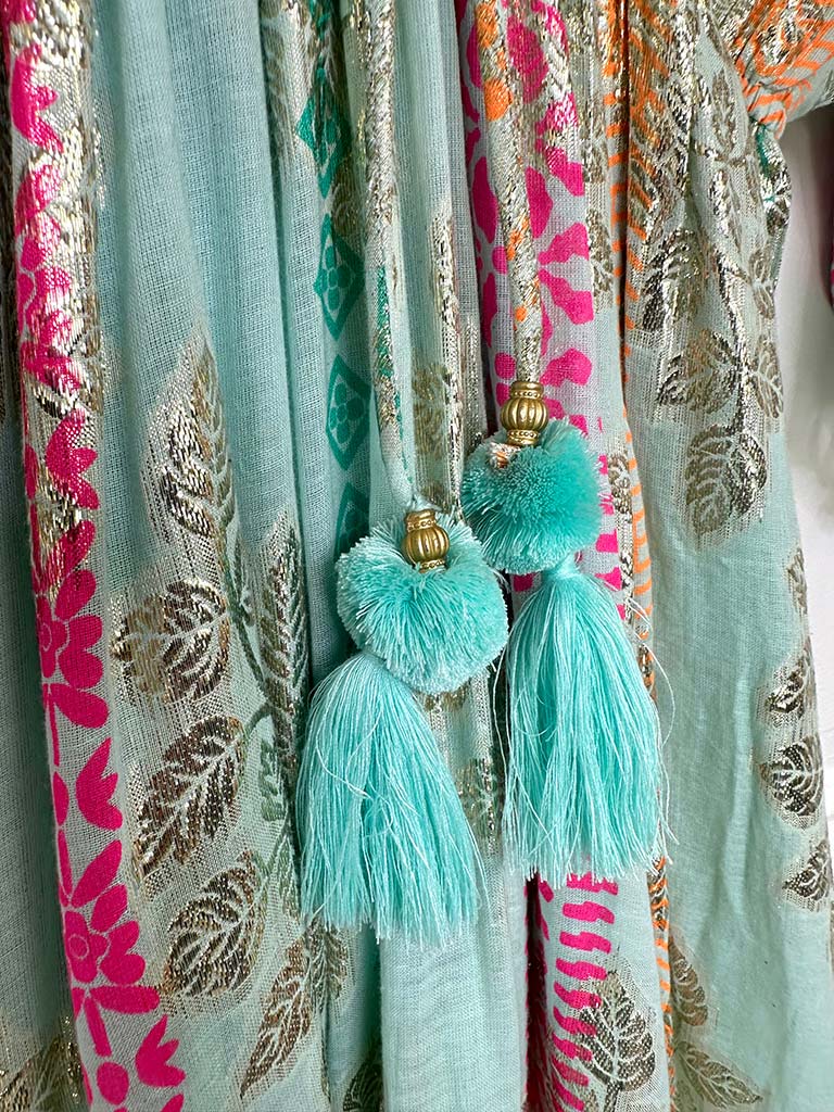 Batik Metallic Maxi - Aqua