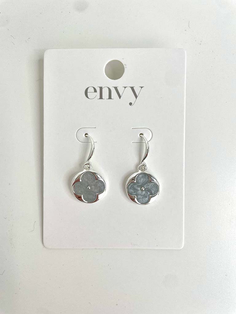 Envy Pearlised Alhambra Earrings - Silver