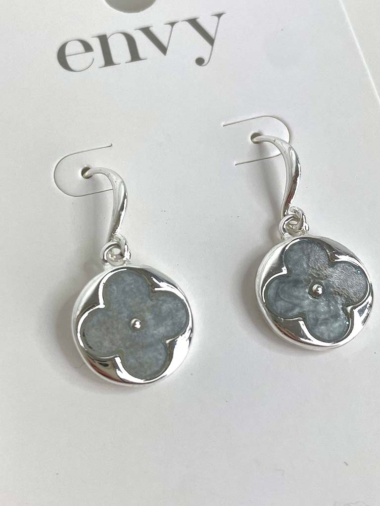Envy Pearlised Alhambra Earrings - Silver