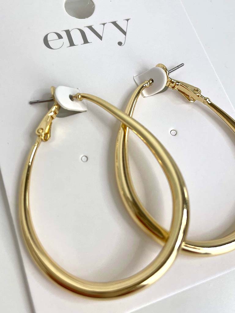Envy Teardrop Hoop Earrings - Gold