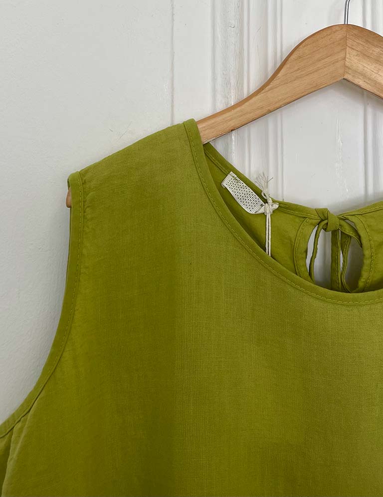 Crochet Trim Vest Top - Kiwi