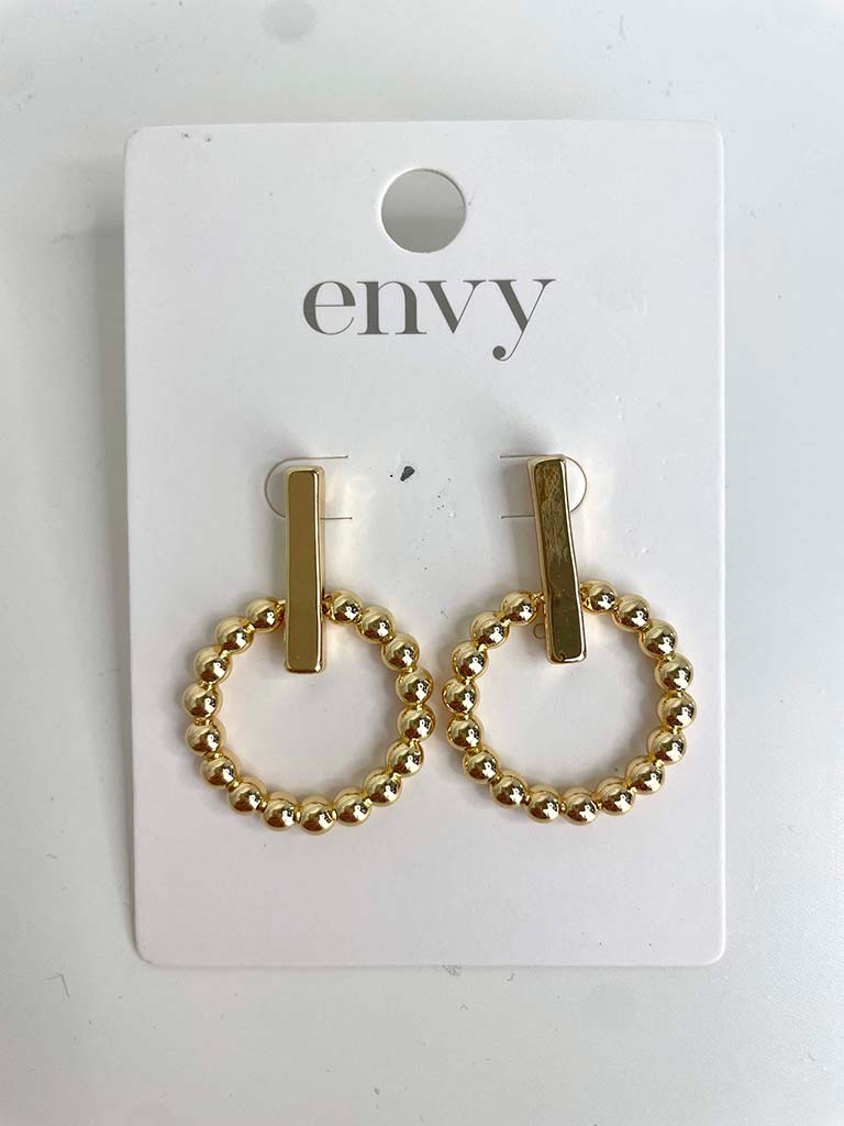 Envy Bubble Ball Drop Earrings - Gold