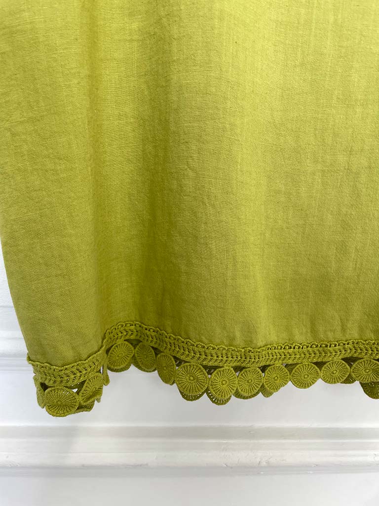 Crochet Trim Vest Top - Kiwi