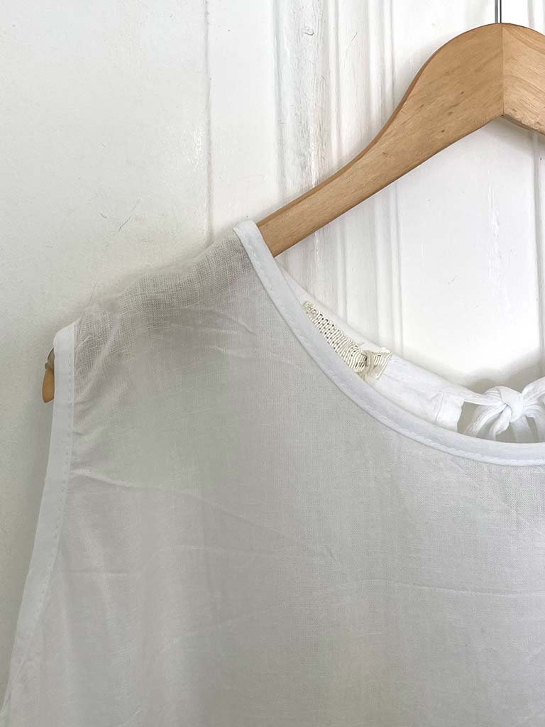 Crochet Trim Vest Top - White