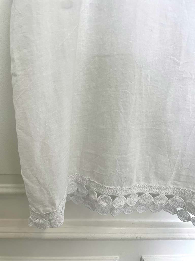 Crochet Trim Vest Top - White