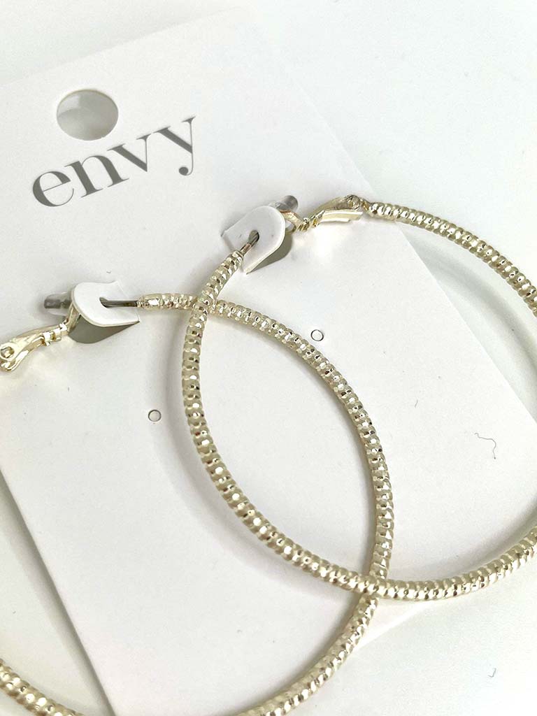 Envy Textured Hoop Earrings - Gold