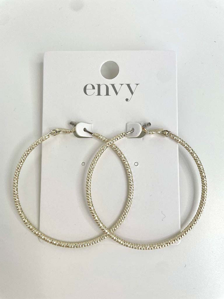 Envy Textured Hoop Earrings - Gold
