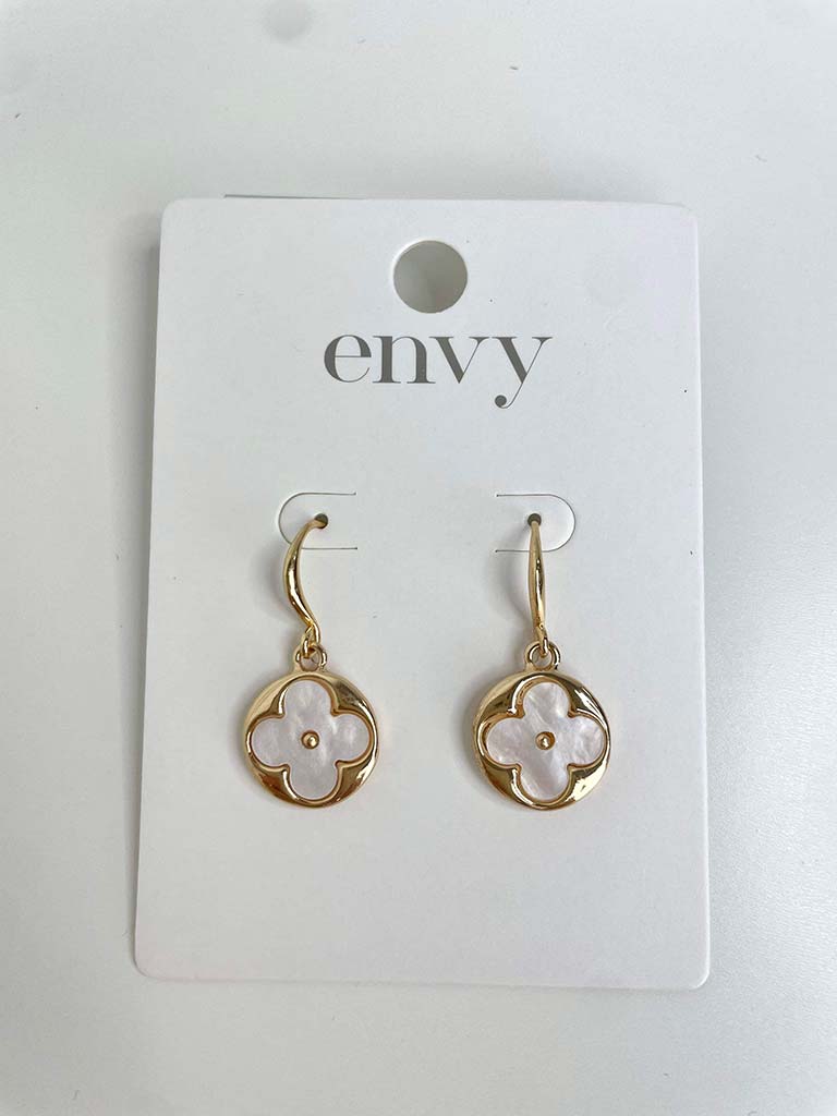 Envy Pearlised Alhambra Earrings - Gold