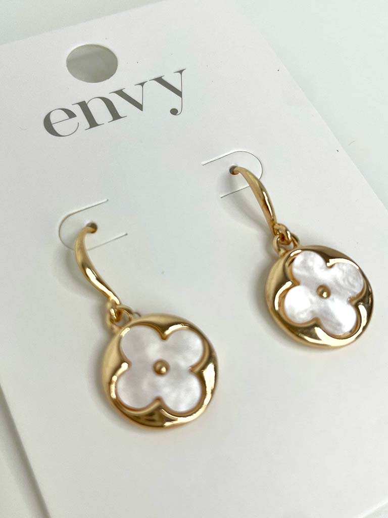 Envy Pearlised Alhambra Earrings - Gold