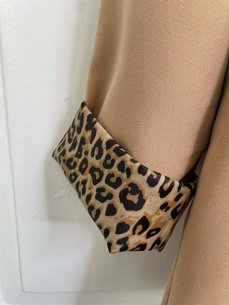 Leopard Cuff Blazer - Fawn