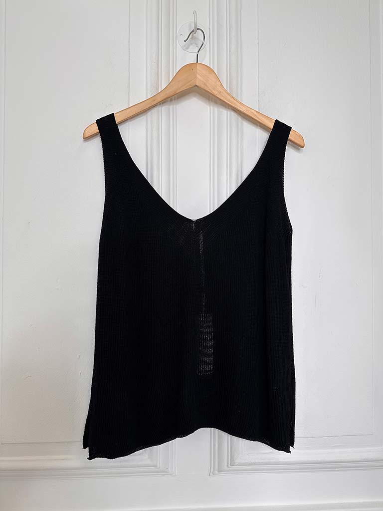 Knitted Vest Top - Black