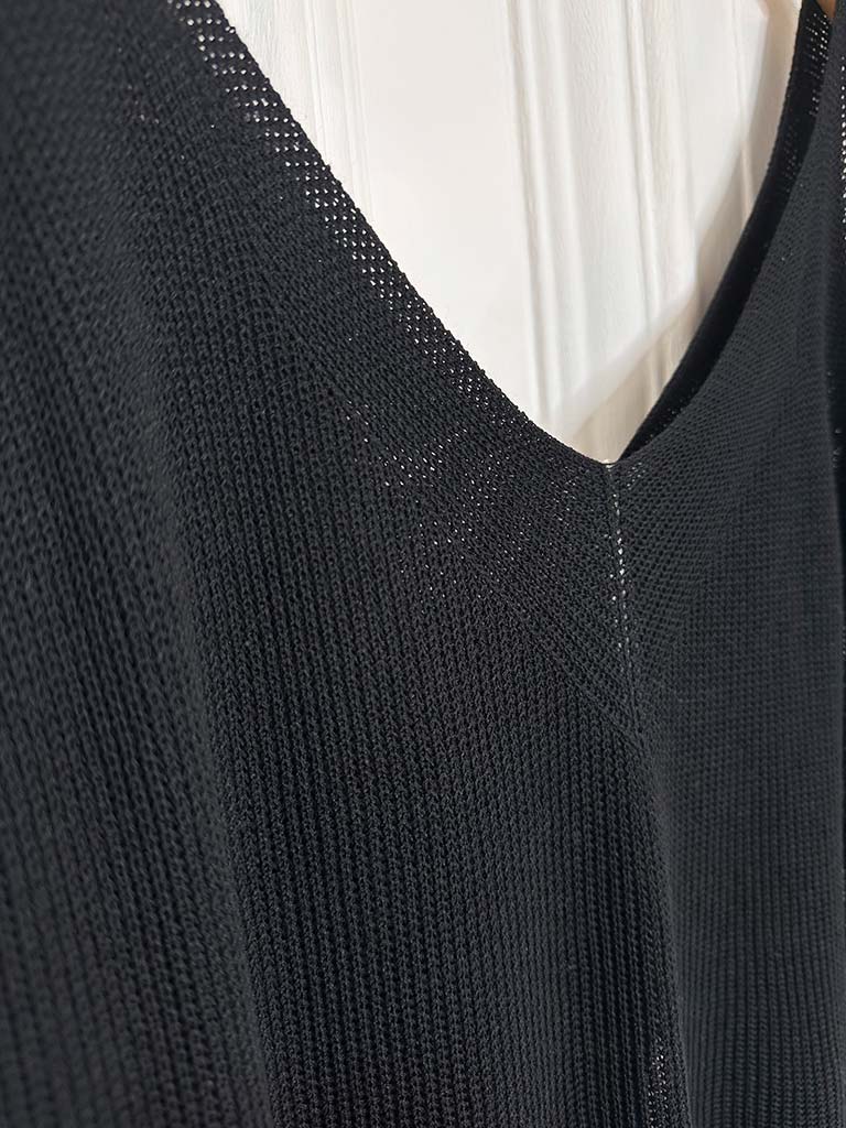 Knitted Vest Top - Black