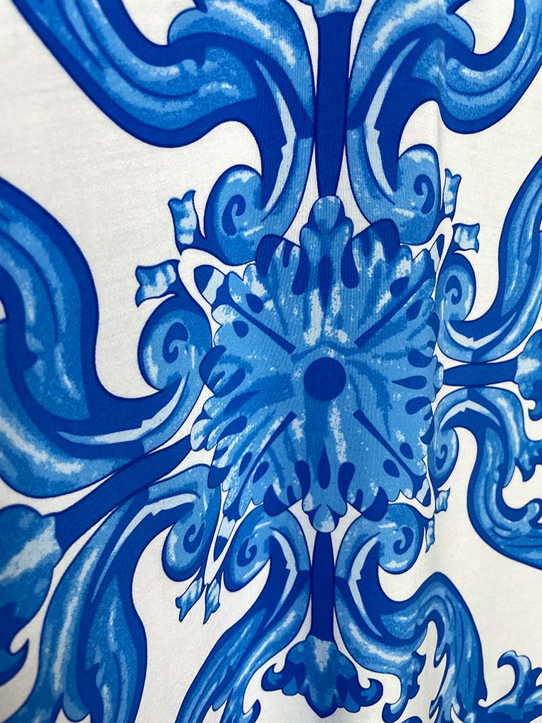 Baroque Sleeveless Dress - Blue