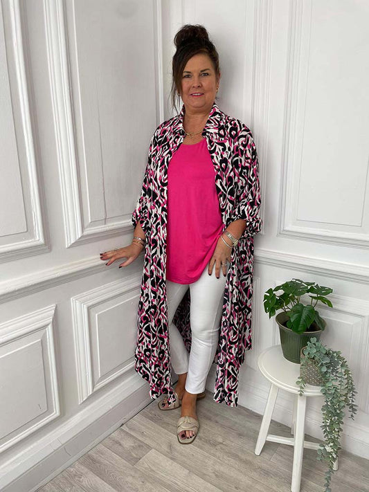 Malissa J Print Shirt Dress - Pink Multi