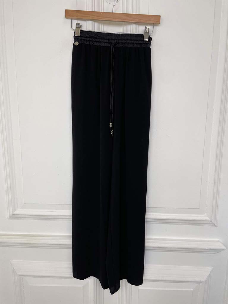 Malissa J Silk Feel Side Stripe Trousers - Black