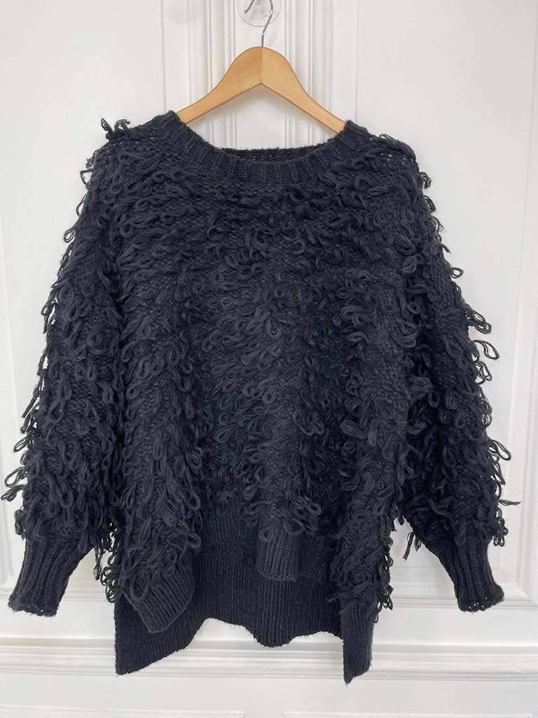 Malissa J Looped Chunky Knit - Black