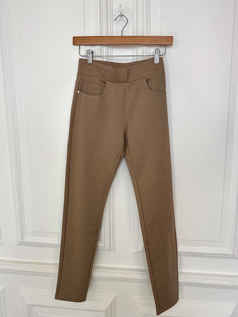 Stretchy Ponte Jeggings - Mocha