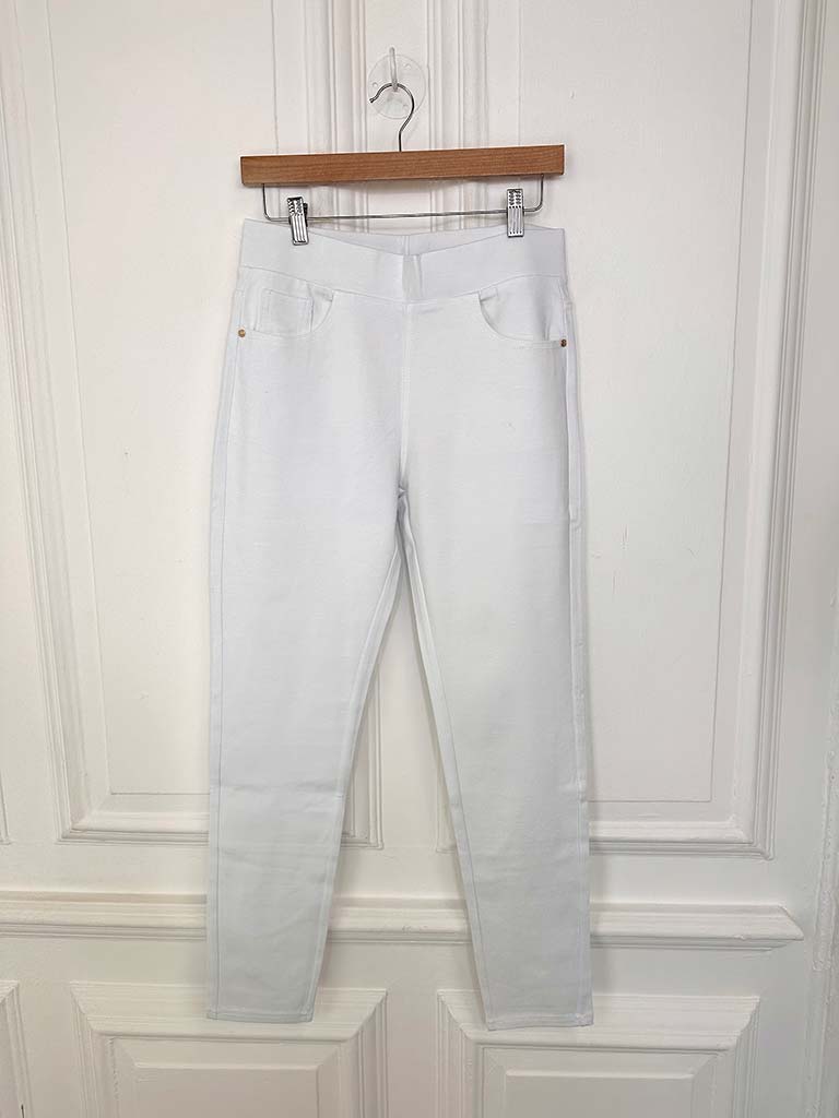 Stretchy Ponte Jeggings - White