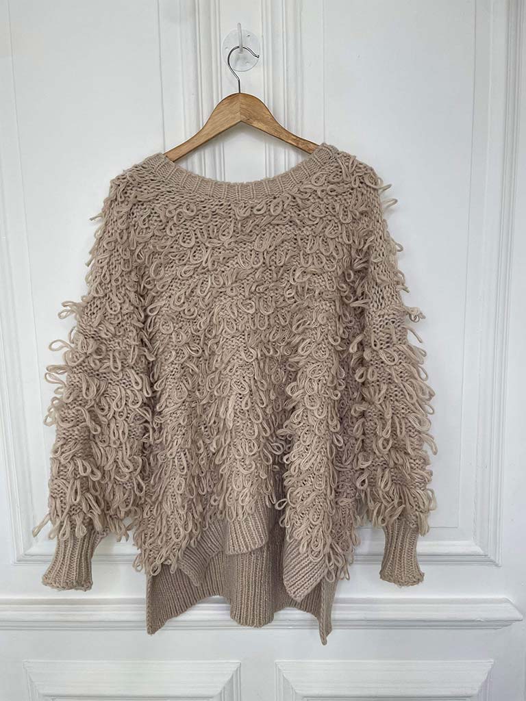 Malissa J Looped Chunky Knit - Stone