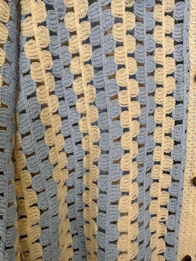 Crochet Shirt Jacket - Powder Blue