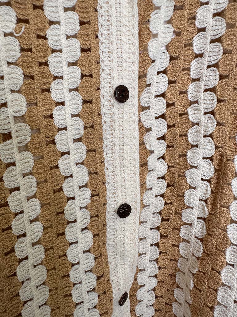 Crochet Shirt Jacket - Camel