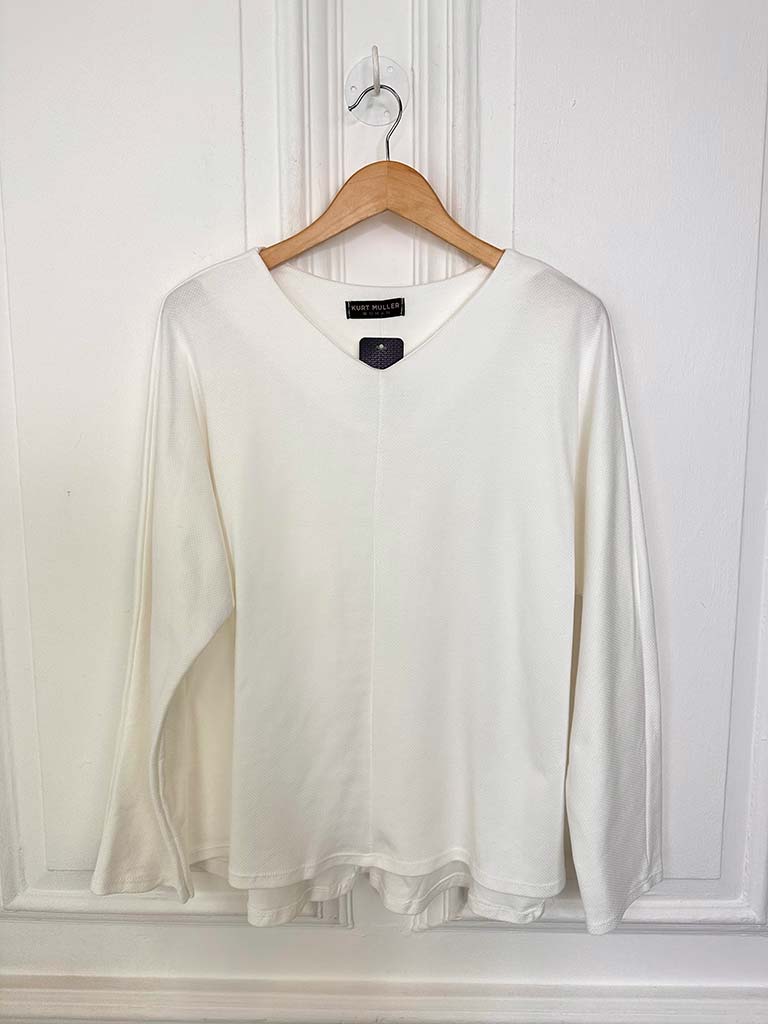 Sports Luxe Sweat Top - White