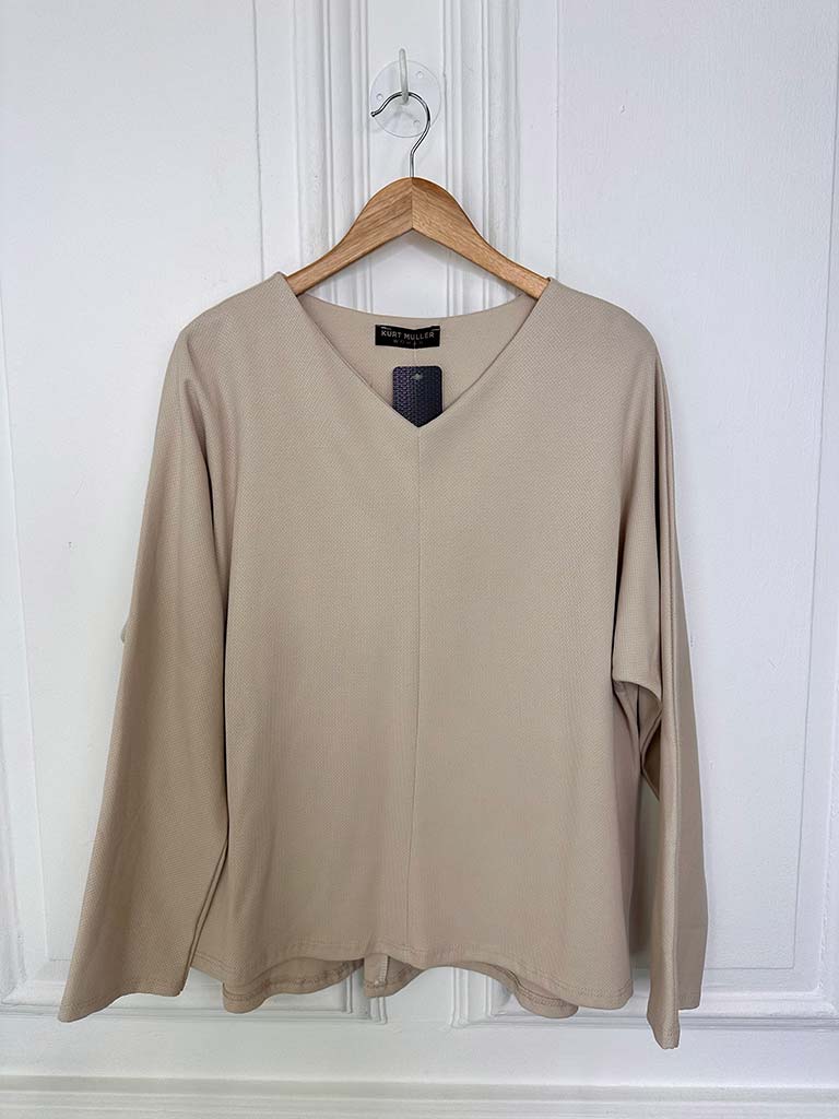 Sports Luxe Sweat Top - Stone