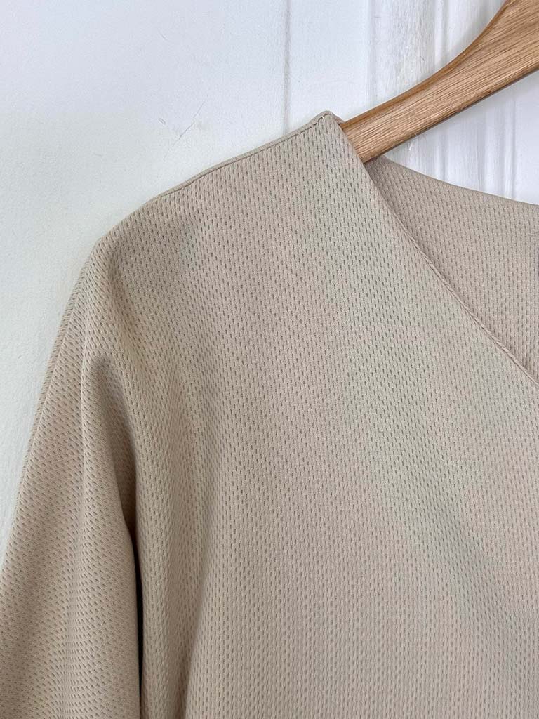 Sports Luxe Sweat Top - Stone