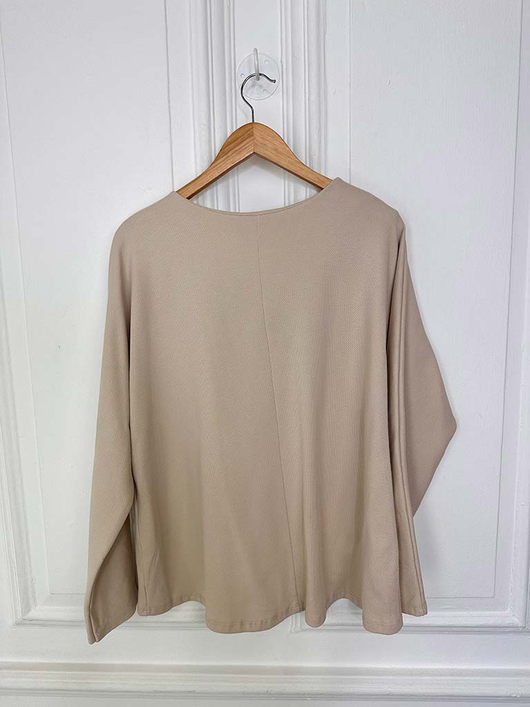 Sports Luxe Sweat Top - Stone