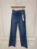 Wide Leg Jogger Jeans - Mid Blue