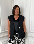 Malissa J Statement Button Luxe Waistcoat - Black