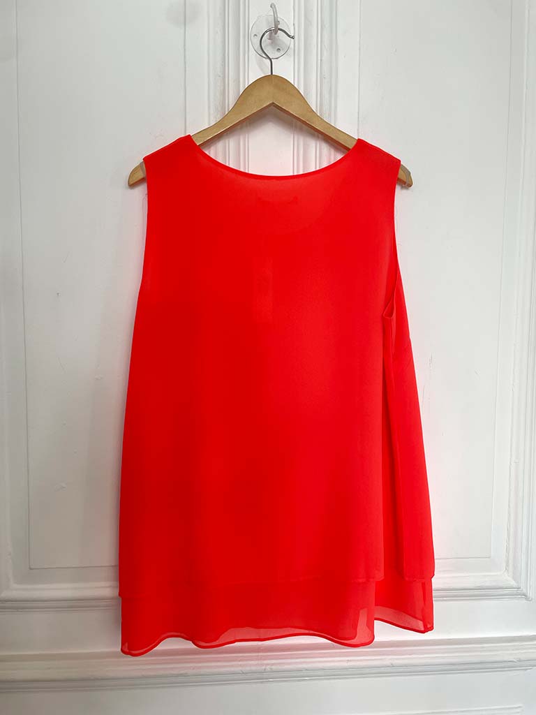 Malissa J Double Layer Top - Neon Coral