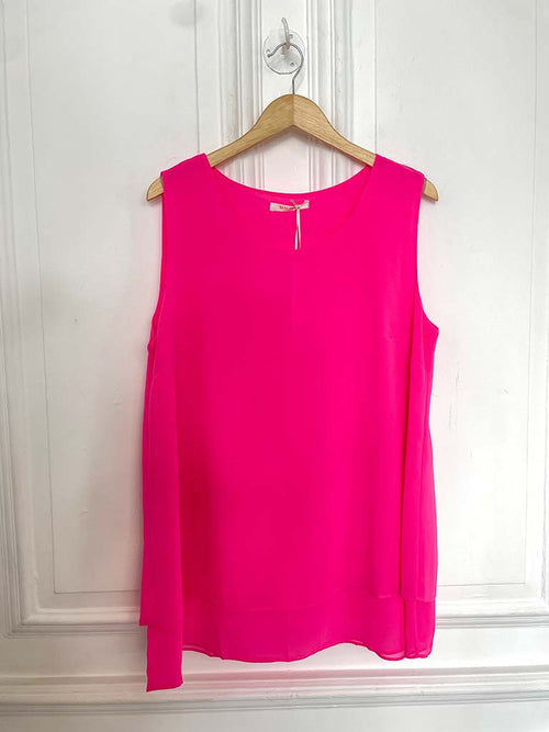 Malissa J Double Layer Top - Neon Pink