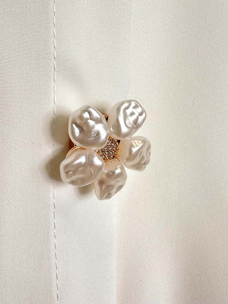 Pearl Flower Button Covers