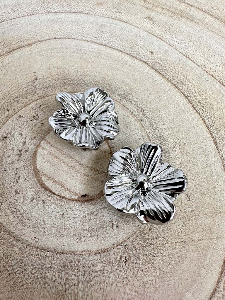 Silver Sakura Button Covers