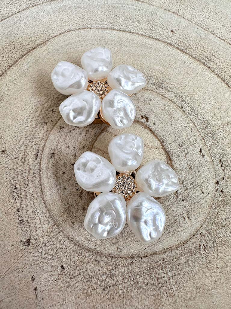 Pearl Flower Button Covers