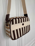 Stripe Canvas Bag - Chocolate & Caramel