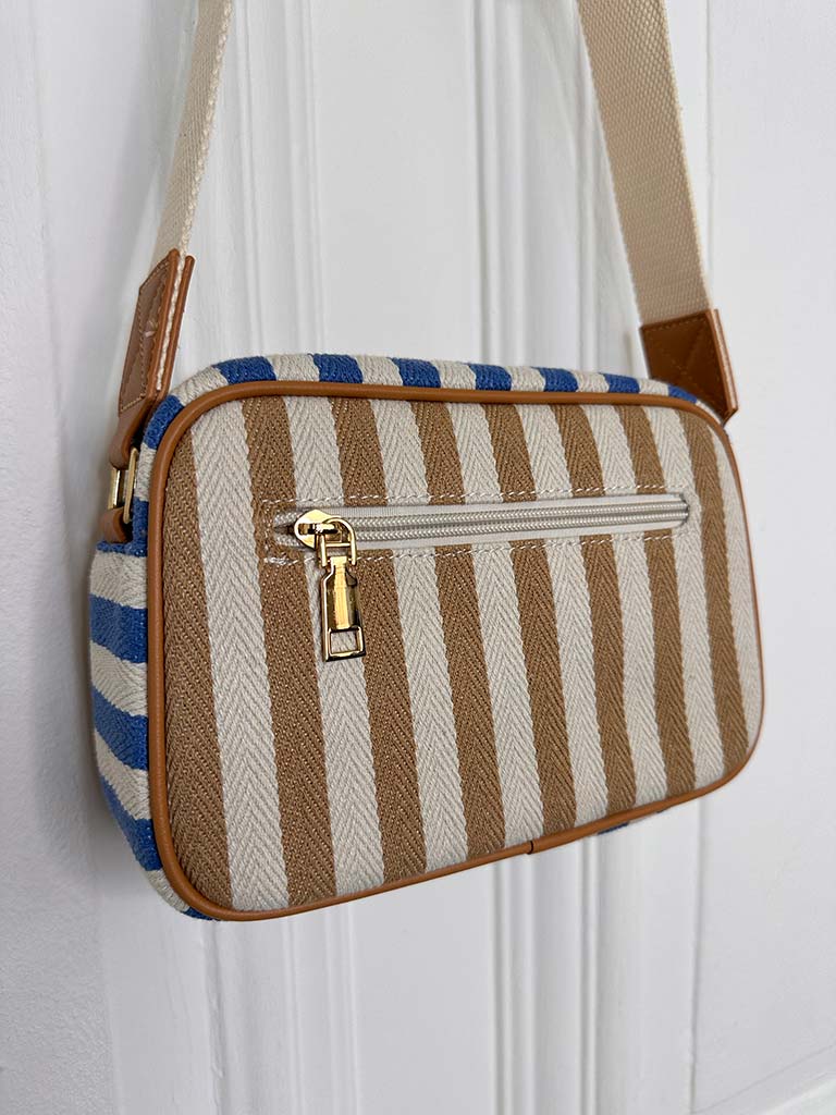 Stripe Canvas Bag - Azure & Caramel
