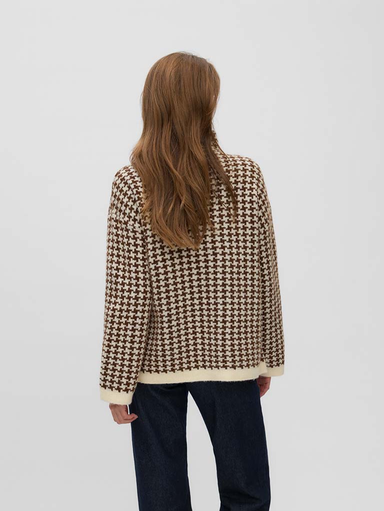 Vero Moda Como Checked Knit - Toffee