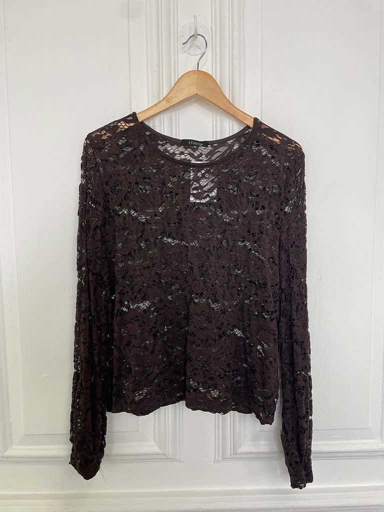 Lace Layering Top - Chocolate