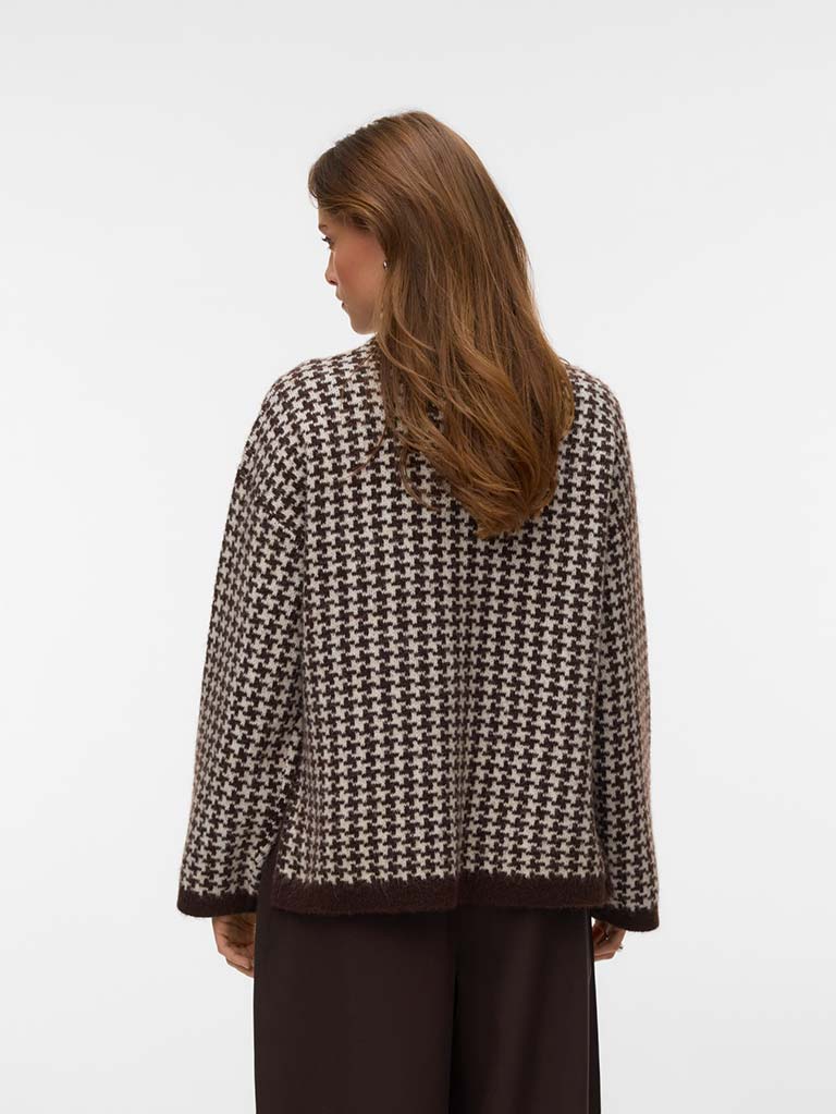 Vero Moda Como Checked Knit - Chocolate Torte