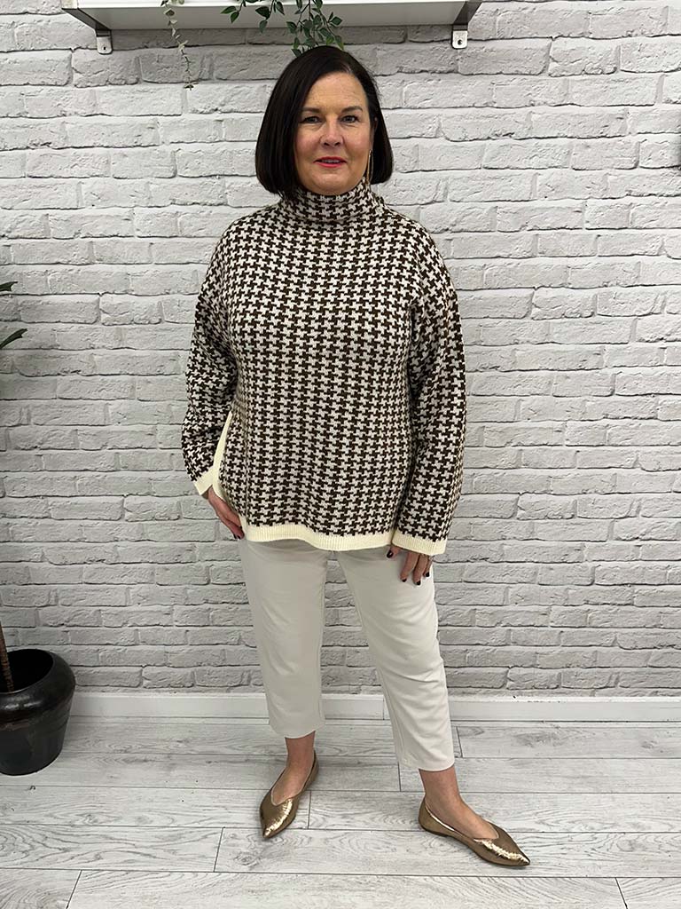 Vero Moda Como Checked Knit - Toffee