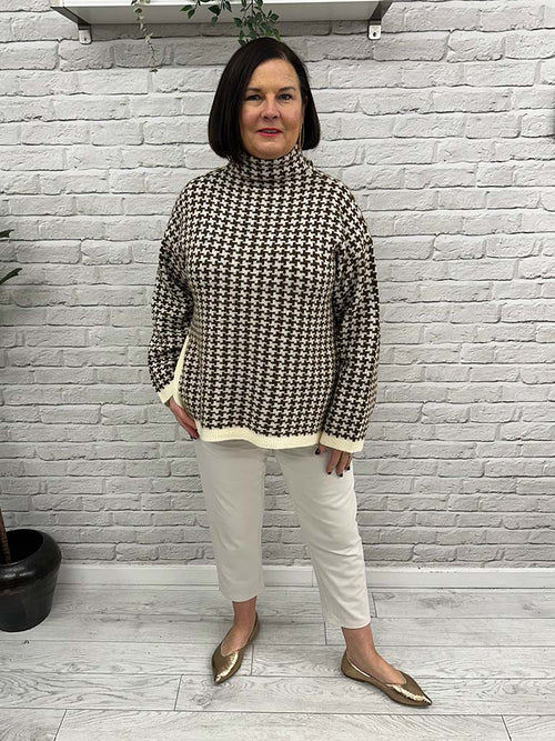 Vero Moda Como Checked Knit - Toffee