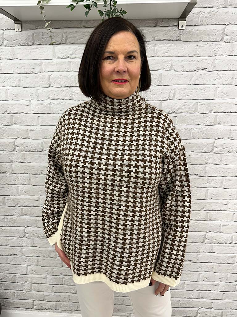 Vero Moda Como Checked Knit - Toffee