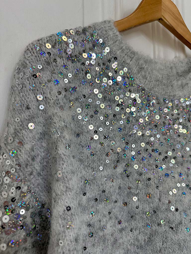 Sequin Shimmer Knit - Dove