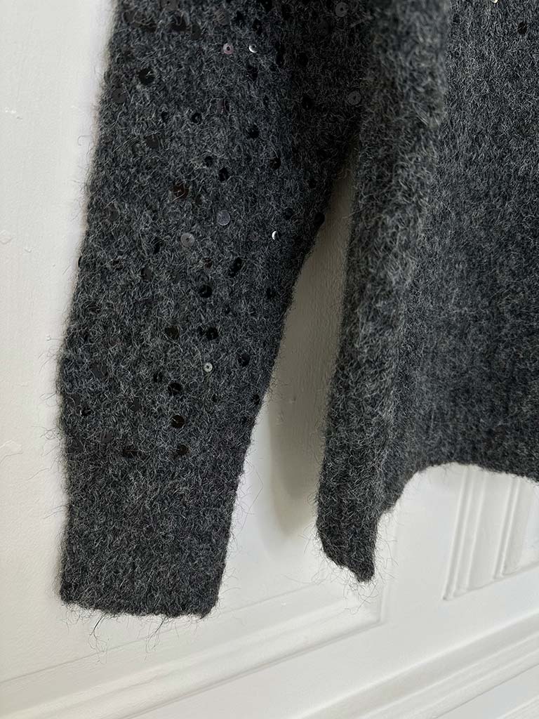 Sequin Shimmer Knit - Charcoal