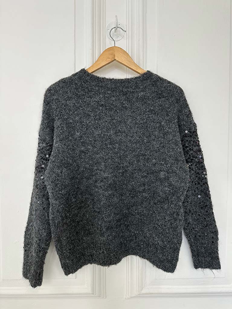 Sequin Shimmer Knit - Charcoal